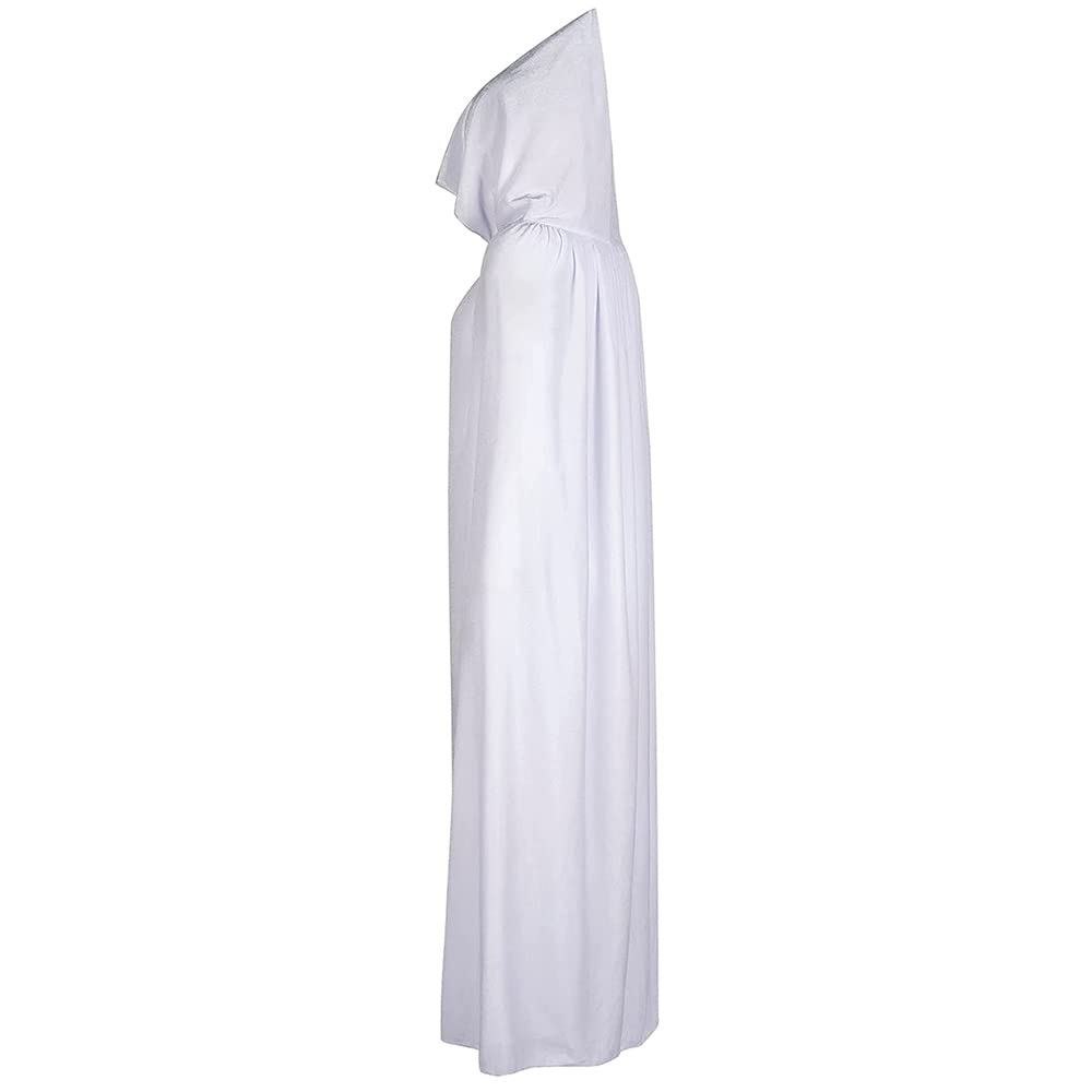 BALENNZ Cape Cloak with Hood - Adults Witch Cape Hooded Cloak for Women Men Halloween Costumes Christmas Cosplay: White Medium