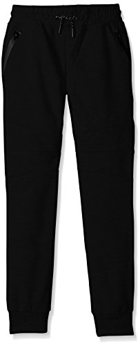 Southpole Boys' Big Tech Fleece Jogger Pants with Zipper Details, Black, Small