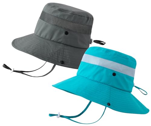 ASUITOFK Kids Bucket Hat Boys Girls Sun Hat Wide Brim Mesh UPF 50+ Sun Protection Breathable Summer Beach Hats