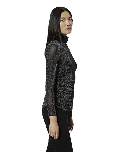 Cable & Gauge Lurex Mesh Turtleneck3