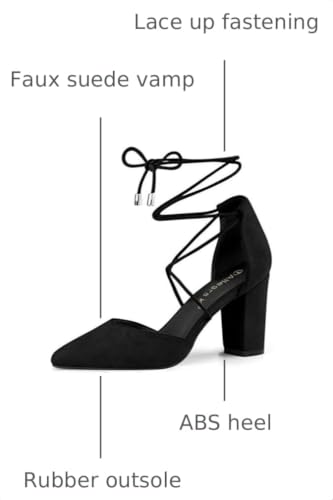 Image of Allegra K Women's Pointed Toe Chunky Heels Lace Up Sandals Pumps