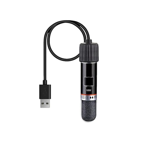 水槽ヒーター USB 充電式 10W ミニ水族館水槽ヒーター サーモスタット ウォーターヒーター 過熱保護 防爆 省エネ 魚屋 養魚場 水温管理用 自動温度制御 自動恒温 海水 淡水使用可能 熱帯魚/金魚/メダカ/亀用ヒーター 魚飼育用 魚タンク 水族館な