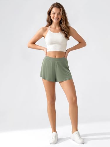Image of ODODOS 2-Pack Ultra-Soft Modal Lounge Shorts for Women - Lightweight & Breathable Sleepwear, 3 inch Inseam