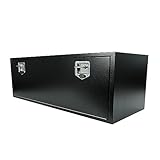 Eivojor Heavy Duty Underbody Tool Box Truck Bed Storage with T-Handle Lock Black Steel Smooth Surface Truck Tool Box for Truck，Pick Up,RV，Trailer，48 x 18 x 18 inch