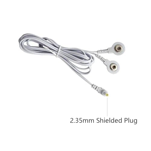 Image of Durable TENS Lead Wires 2.35mm Shielded Plug TENS to 3.5mm Snap Electrode Wires for TENS Unit, VOVOU Standard Electrodes Wire Replacement for TENS EMS Massager Electric Muscle Stimulator(2 Packs)
