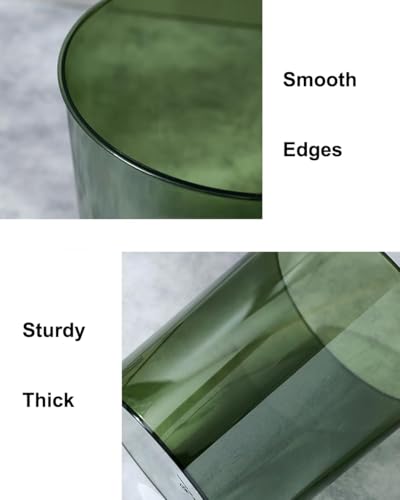 Image of Bathroom Trash Can Small Trash Can Plastic Wastebasket for Bedroom Office Kitchen Dorm Room Dark Green M