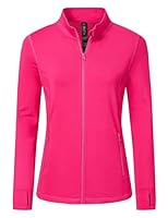 MoFiz Sportjacke Damen Leicht Trainingsjacke Mikrofleece Sweatjacke Wandershirt mit Reißverschluss Rosa-B M