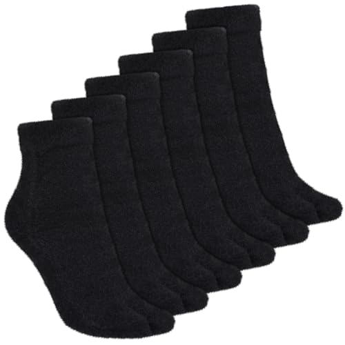 Image of Bencailor 3 Pairs Women Fuzzy Toe Socks Womens Soft Fuzzy Plush Warm Fluffy Winter Home Slipper Socks for Women Men, Size 5-9