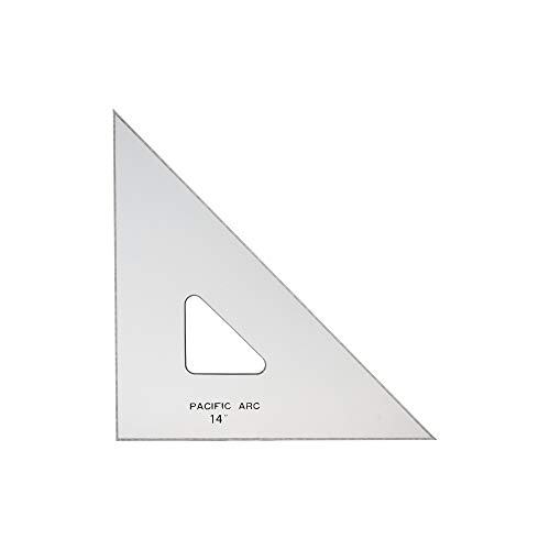 Pacific Arc Drafting Triangle, 14-inch, 45/90 Degrees, w/Inking Edge, Topaz by Pacific Arc - Used condition - US$10.37
