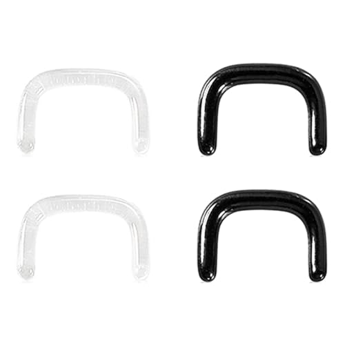 4pcs Glass Septum Retainers 16g 14g 12g 10g 8g, 2pcs Black & 2pcs Clear U-Shape Pincher Tapers with O-Rings for Work, Sports, Surgery, Hypoallergenic