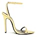 HAOZHAOTOU Womens Strappy Lace Up Heels Sexy Stiletto High Heeled Open Toe Strap Summer Dress Shoes （XM-L-1 Gold 7.5）