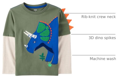 Image of Gymboree Boys and Toddler Embroidered Graphic Long Sleeve Layered T-Shirts