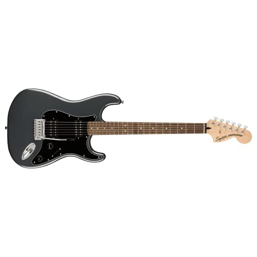 Fender by Squier Affinity Series Stratocaster HH Guitarra Eléctrica, Diapasón de Laurel, Golpeador Negro, Charcoal Frost Metallic