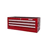 Workington Industrial 3 Drawers Portable Metal Intermediate Box, 26' Middle Tool Chest Cabinet with Ball Bearing Drawer Slides, Steel Tool Storage Box Organizer 4009 Red