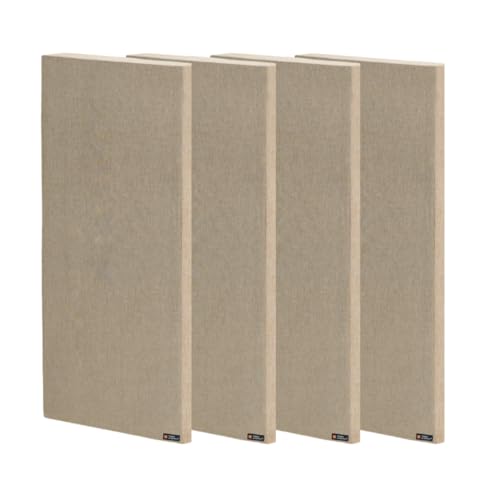 Image of Timber Acoustics | Sound Absorption Panels | Sound proofing for Room| Rockwool | Pine-wood | Room Acoustics & Soundproofing | Noise Absorber for Home | 2' x 4' x 1 inch [SET OF 4] NRC > 0.90 (Camel)