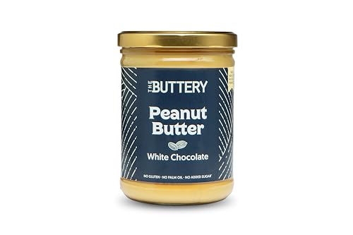 The Buttery – Peanut Butter White Chocolate/Crema de Cacahuete con Chocolate Blanco, 100% Cacahuete Alto Oleico Saludable, Sin Aceite de Palma- 800g