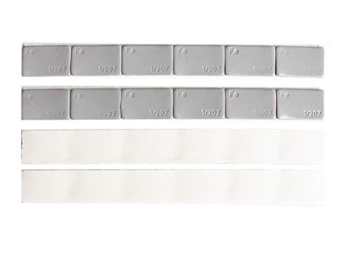 ACCRETION 1/2 Oz, 0.5 Oz, 90oz(180pcs), Grey, Wheel Weights (Lead Free). USA Made White Tape, Easy to Peel. Low Profile, 5.6 Lbs.