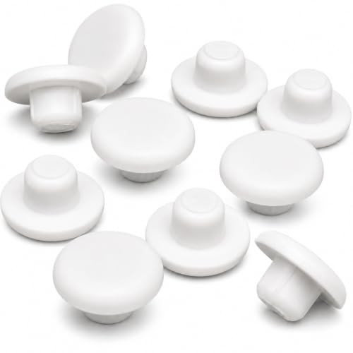 Image of (Pack of 40) White Plastic Hole Plugs 0.31 inch x 0.16 inch (8 x 4 mm), Drill Hole Cover Caps, Furniture Hole Plug, Screw Hole Plugs
