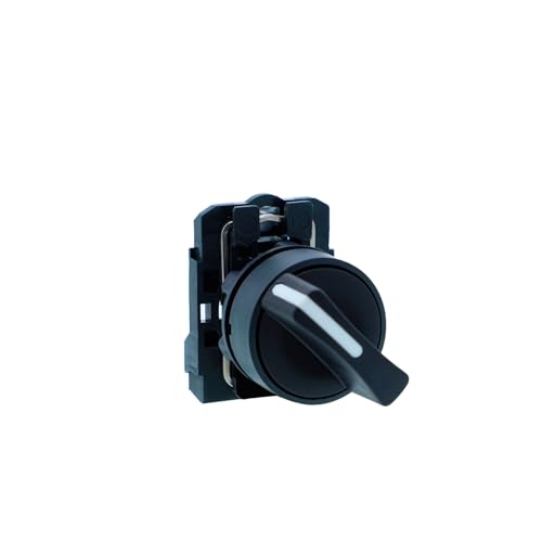 Selector switch, Harmony (SchneiderXB5AD21N), plastic, black, 22mm