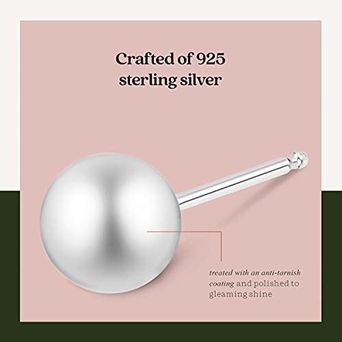 KEZEF Sterling Silver Ball Stud Earrings Trio Set - Hypoallergenic 3mm, 4mm & 5mm Everyday Jewelry for Women3