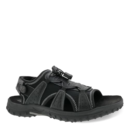 Drew Waves Men's Sandal with Removable Footbed Black Leather Combo - 10.5 6e