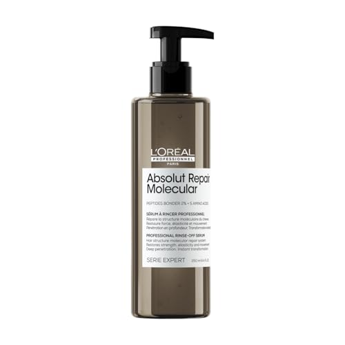 L’Oréal Professionnel Paris, Balsamo Liquido Ristrutturante, Tutti i Tipi di Capelli Danneggiati, Riparazione dei Danni, Con Risciacquo, Senza Solfati, Absolut Repair Molecular, SERIE EXPERT, 250 ml