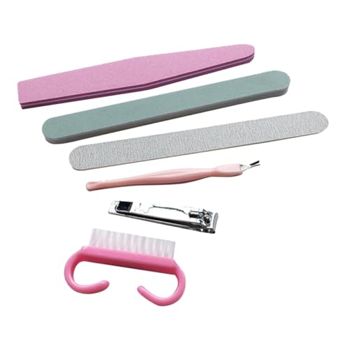 HEALLILY Juego de 2 herramientas de manicura, cortaúñas, limas, kit de extracción de uñas, herramientas de recorte, diseño ergonómico para uso doméstico y de salón, color aleatorio