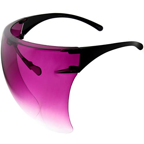 Image of zeroUV - Protective Face Shield Full Cover Visor Glasses /Sunglasses (Anti-Fog /Blue Light Filter) (Magenta /Fade)