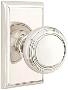 Emtek Juego de paso, roseta rectangular, perilla Norwich, níquel pulido US14