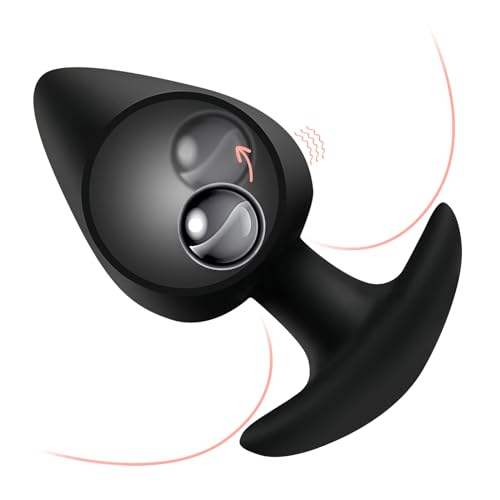 Image of Pack of Two Different Size Strawberry Shaped Silicone Anal Plug with Roller Ball Inside for Multi-Dimensional Stimulation. Body-Curved disign: Wearable Sex Toy for Discreet Outdoor Pleasure