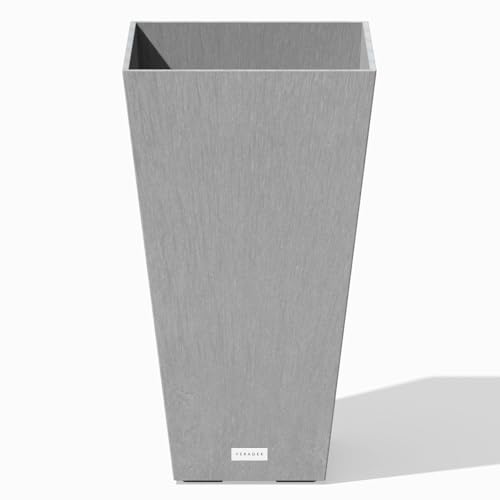 Image of Veradek Pure Series Taper Planter - Tall Tapered Outdoor Planter with Shelf