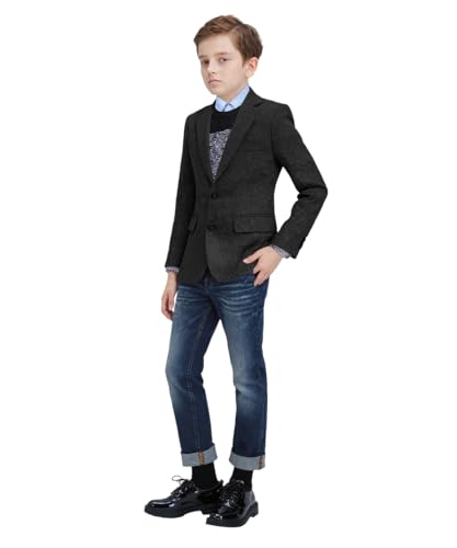 Tweed Herringbone Boys Blazer Classic Jacket for Boy Casual Jacket Formal Tweed Patterned Sport Coat3