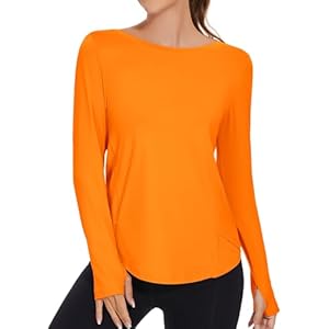 KTILG Women’s Long Sleeve UPF 50+ Sun Protection T-Shirts Boat Neck Lightweight Quick Dry Hiking Outdoor Top with Thumb Hole