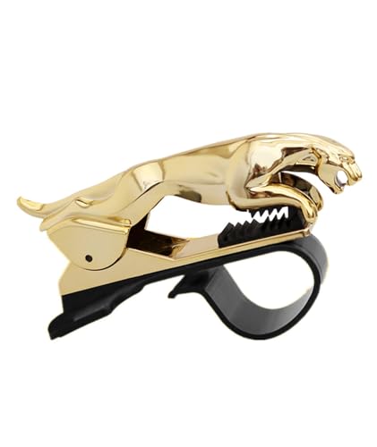 ARKOSKNIGHT Car Phone Holder - Multi-Functional Jaguar-Inspired Dashboard Mount for 6.5'' Phones, HUD-Style Direct Viewing & Decorative Automotive Accessory (Gold)