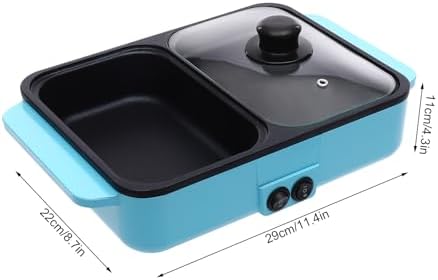 Olla Eléctrica 2 en 1 con Parrilla, Azul, 1200W miniatura 3