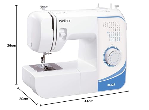 Brother Nähmaschine RL425 mit stufenlos verstellbarer Stichlänge mit Anleitung, Weiß (wz-12278540)
