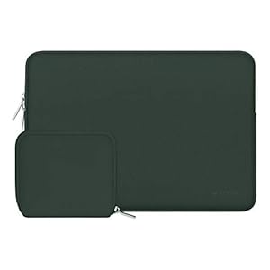 MOSISO Laptop Hülle Tasche 13 Zoll, 3 Zoll Laptophülle Kompatibel mit MacBook Air 13 M4 M3 M2 M1 2025 2024-2018/Pro 13 M2 M1 2025-2016, Neopren Laptoptasche mit Kleinem Etui, Mitternacht Grün