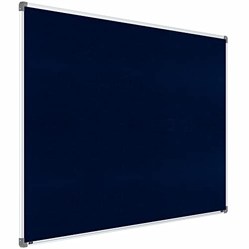 Image of Scholar Art Metis 4x8 Feet Fabric Pin-up Notice Board for Office, Home & School | High Strength Velvet Cloth + High Density Soft Board for Pinning Photos, Sticky Notes & Reminders (Dark Blue)