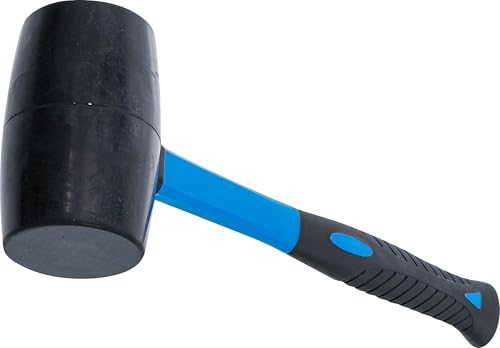 BGS Gummihammer mit Fiberglasstiel - Pflasterhammer 900 g Ø 70 mm 2K-Griff für Pflasterarbeiten Karosserie und Reifenmontage