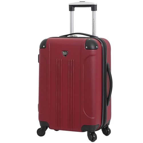 Image of Travelers Club Chicago Hardside Expandable Spinner Luggage, Rhubarb, 22 inch Carry-On