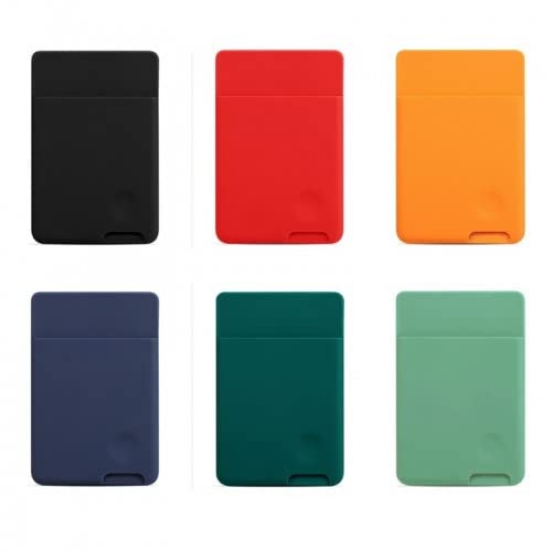 ClickCase Combo Pack of 6 Liquid Silicone Metro/Credit Card Holder for Back of Mobile or Case,Adhesive Sleeves Stick on Phone Back Wallet for iPhone 12 Pro Max (All 6 Colors)-image-44