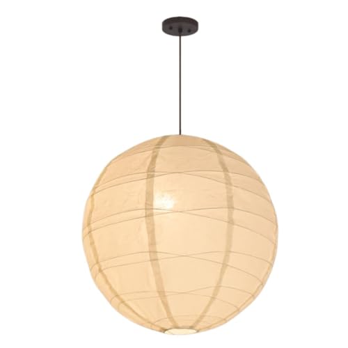 Nogy Lantern Lamp Pendant Light - Paper Lantern Pendant - Off White Paper Pendant Light - Rice Hanging Light, Perfect for Home Decor (Hardwired, 23.5 in)