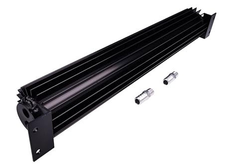 Image of Universal Oil Cooler 562DSL-18 18 inch Oil Cooler 2 Dual Pass Transmission 2 Holes 1 /4 inch NPT 18 Rows Barb Fittings Universal
