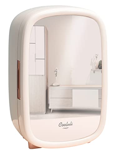 Beauty 12 Liter Mini Skincare Fridge White Mirror