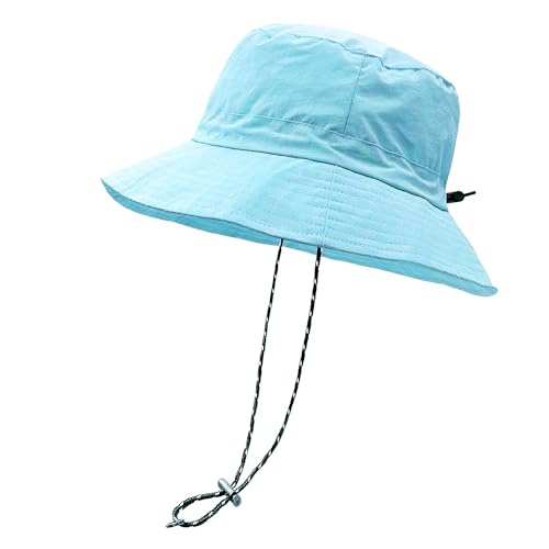 Image of woogwin Waterproof Bucket Rain Hat with Chin Strap Quick Dry Packable Boonie Sun Hat Safari Hat UV Protection