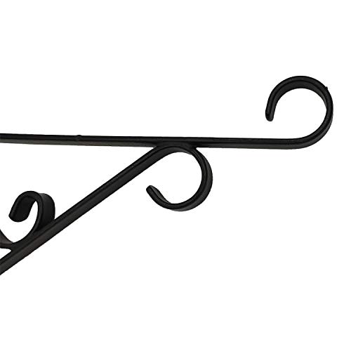 OUTOUR Sturdy Iron Heavy Duty 14" Plant Hook Planter Hanger Bracket for Hanging Wall Garden Decoration Patio Lawn Yard Backyard Indoor Outdoor Decor Home House Balcony Hall Porch, Matte Black