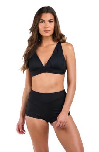 La Blanca Women's Island Goddess Banded Bikini Swimsuit Top, Black, 10