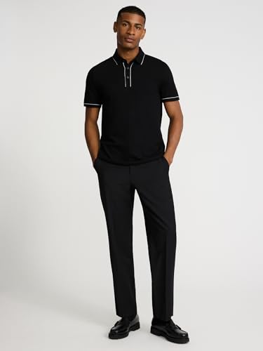 EXPRESS Men’s Luxe Pique Polo – Short Sleeve Piped Collar, Soft Cotton Blend, Tennis Tail Hem3