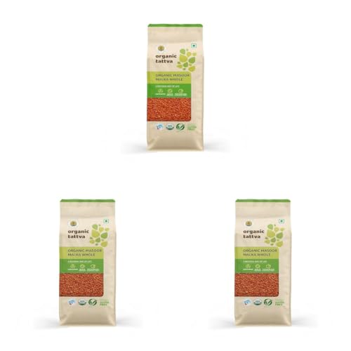 Image of Organic Tattva, Organic Masoor Malka Whole, 500g | Gluten Free and NO Pesticides (Pack of 3)