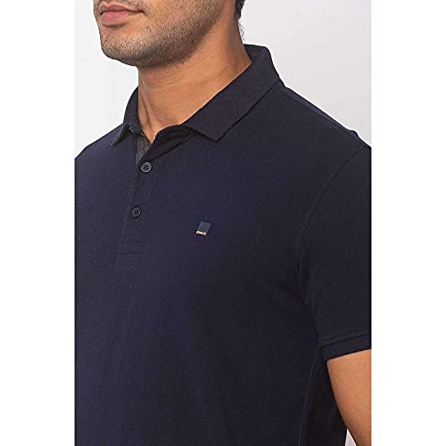 Image of Spykar Men's Embellished Slim Fit Polo T-Shirt
